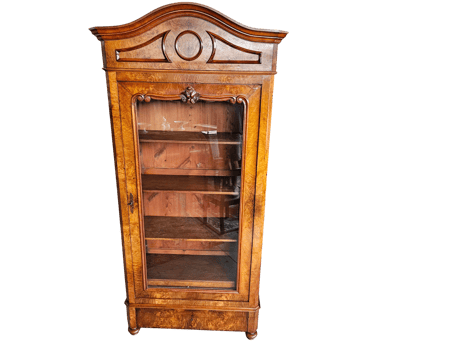Armadio vetrina in noce Luigi Filippo XIX secolo restaurato