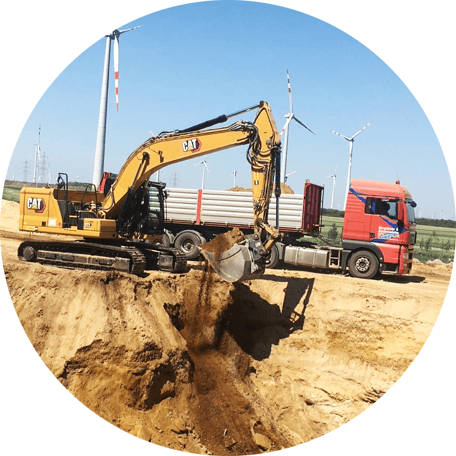 Erdarbeit Aushub Grabungsarbeit Bagger LKW Entsorgung Erdaushub Kettenbagger Grabungsarbeit Mönchhof 