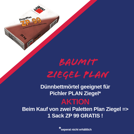Baumit Ziegel Plan Dünnbettmörtel  Mörtel Ziegelbau