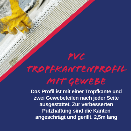 Tropfkantenprofil mit Gewebe Kantenprofil Kantenschutz Trockenbau Rigips Mönchhof