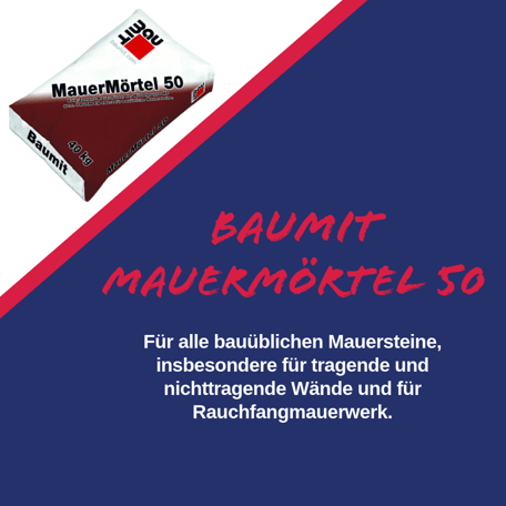 Baumit Mauermörtel 50 40kg Sackware Lagerware Baustoffe Kirschner & Zechmeister Mönchhof