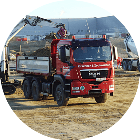 Zustellung Transport LKW Mönchhof Lieferung Kies Schotter Erde Sand Spielsand abkippen 