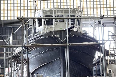 モザンビーク建造中船体