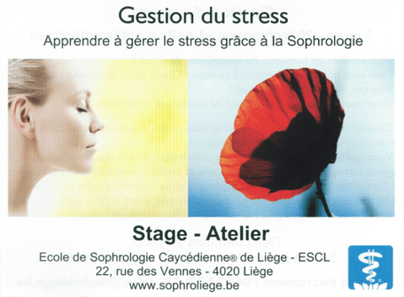 Formation gestion du stres à l'école de sophrologie de Liège
