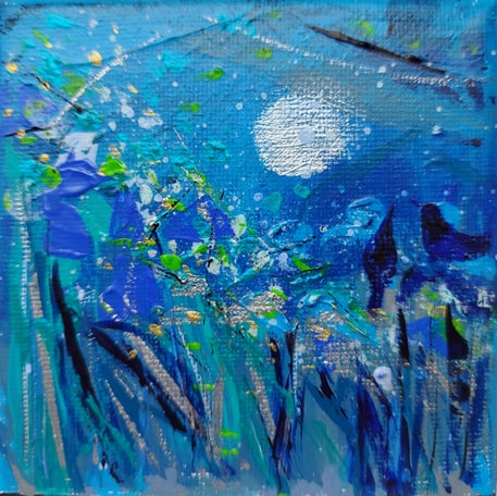 Elisabeth Augendre artiste peintre en Ariège acrylique impressionnisme oiseaux de lune 11