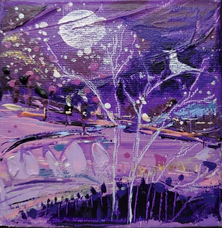 Elisabeth Augendre artiste peintre en Ariège acrylique impressionnisme les oiseaux de lune 23