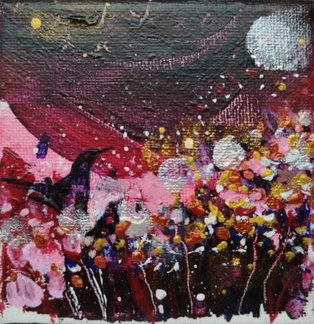 Elisabeth Augendre artiste peintre en Ariège acrylique impressionnisme les oiseaux de lune 22