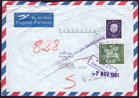 Retourbrief aus Venezuela