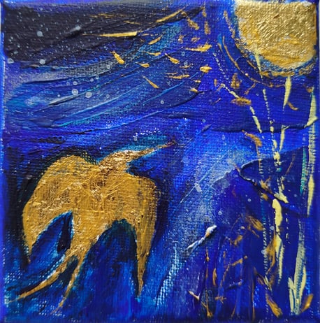 Elisabeth Augendre artiste peintre en Ariège acrylique impressionnisme les oiseaux de soleil 9