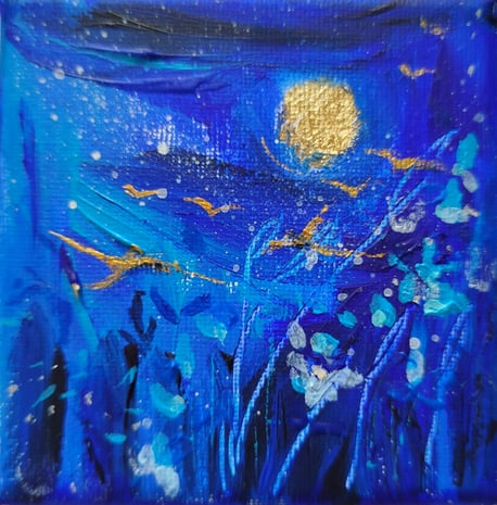 Elisabeth Augendre artiste peintre en Ariège acrylique impressionnisme les oiseaux de soleil 4