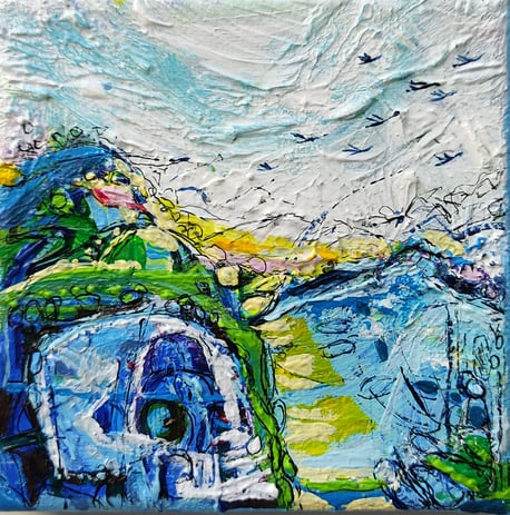 paysage 36 peinture acrylique originale Elisabeth Augendre