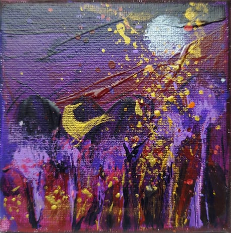 Elisabeth Augendre artiste peintre en Ariège acrylique impressionnisme oiseaux de lune 6