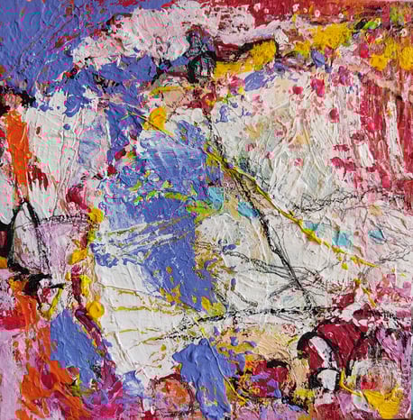 Elisabeth Augendre artiste peintre en Ariège acrylique abstrait jardin cosmique 7