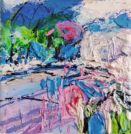 Elisabeth Augendre artiste peintre en Ariège acrylique originale paysage 64