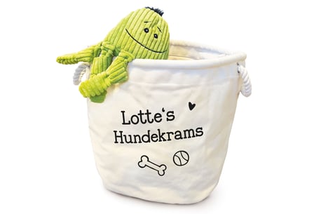 Aufbewahrungskorb Hundespielzeug Canvas mit Hundenamen