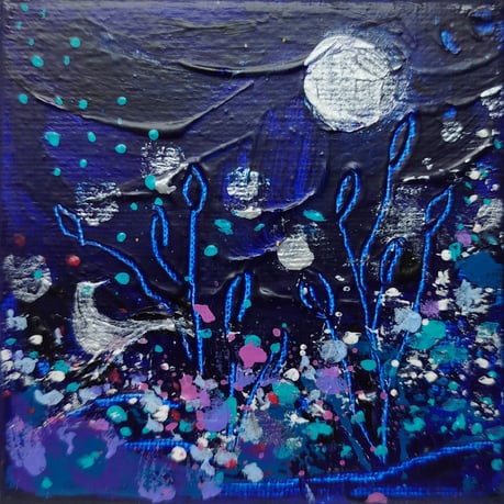 Elisabeth Augendre artiste peintre en Ariège acrylique impressionnisme les oiseaux de lune 17