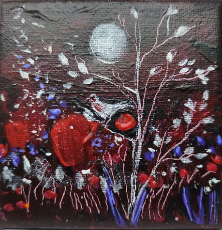Elisabeth Augendre artiste peintre en Ariège acrylique impressionnisme les oiseaux de lune 26