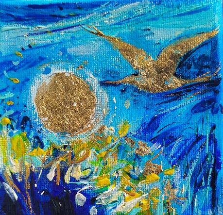 Elisabeth Augendre artiste peintre en Ariège acrylique impressionnisme les oiseaux de soleil 5