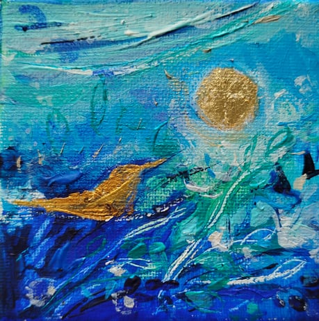 Elisabeth Augendre artiste peintre en Ariège acrylique impressionnisme les oiseaux de soleil 2
