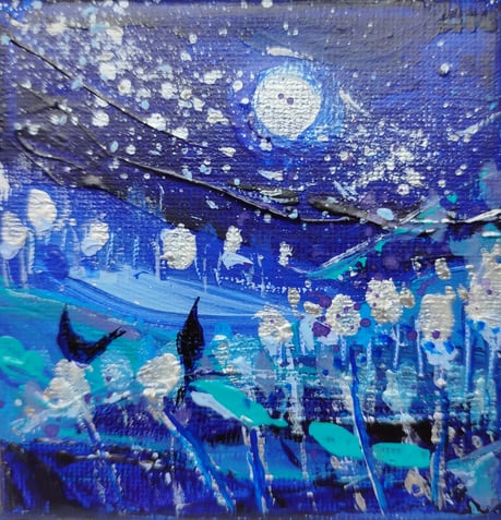 Elisabeth Augendre artiste peintre en Ariège acrylique impressionnisme les oiseaux de lune 14