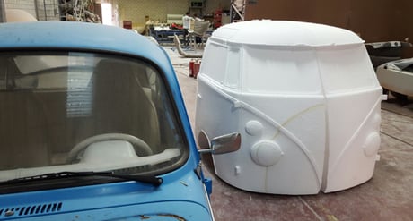 Moldelo VolksWagen Bus, de 1/2 Furgoneta VW, para decoración de escaparates.