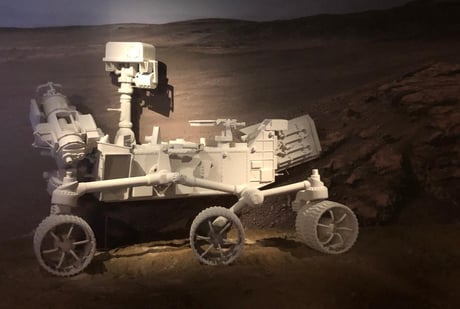 Decoracion para exposición sobre Marte, Museo de Ciencia y Tecnología, Madrid Alcobendas.