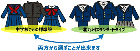 北九州市内統一型標準服の導入で、市内すべての市立中学校へご入学の方にご購入いただけるようになりました！