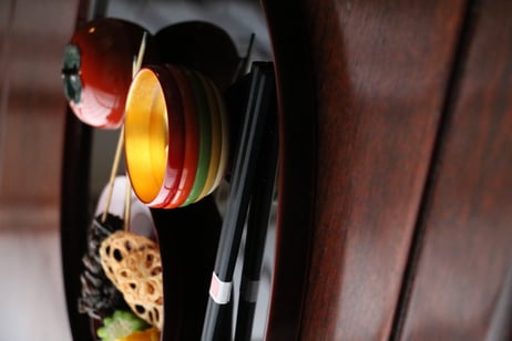 月見　山中塗　ぐい呑み　金箔　木製　漆