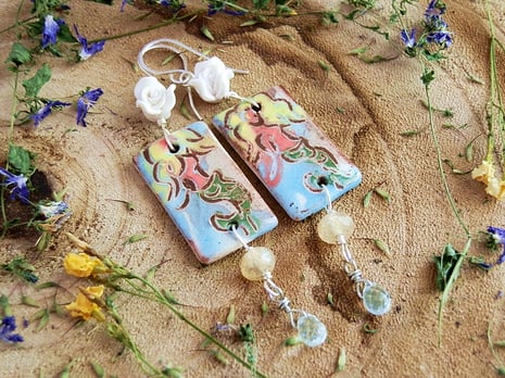 zeemeermin oorbellen met aquamarine