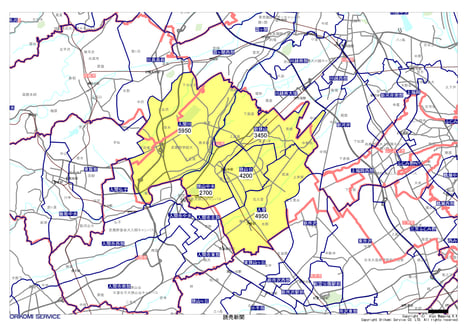 埼玉県狭山市の読売新聞配布地図