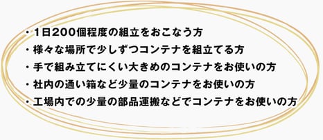 コンテナ ガチャパン オリコン 折りたたみコンテナ 三甲 サンコー 岐阜プラスチック セキスイ 折りコン 省力化 自動組立機 自動機 作業改善 簡単操作 作業効率化 設置スペース 小型 スピードアップ 負担軽減 梱包機 包装機 半自動 ピッキング 物流センター プロセスセンター メーカー 安価 コンパクト 手動 組み立て 組立 組み立て機 業務の効率化 中洲電機株式会