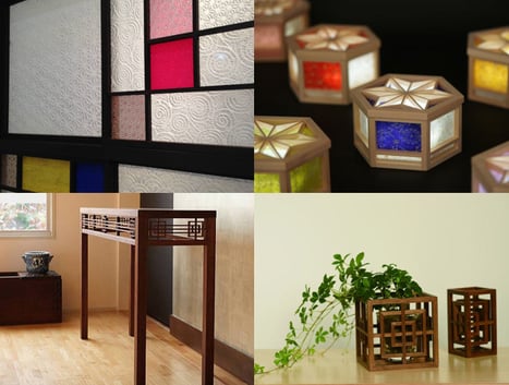 オリジナル商品の写真　彩り障子　光箱　imadoco