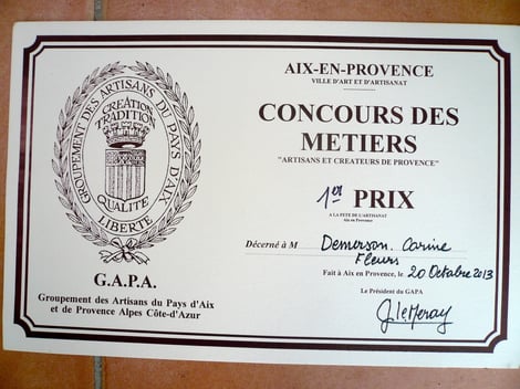 1er Prix du Concours des Métiers Octobre 2013