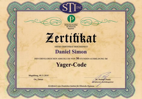 Yager-Code Zertifikat