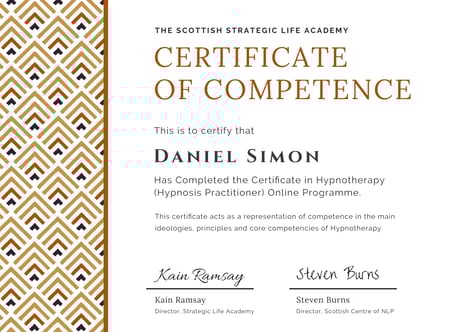 Zertifikat Hypnosis Practitioner Daniel Simon