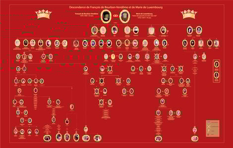 Descendance de François de Bourbon Vendôme et de Marie de Luxembourg