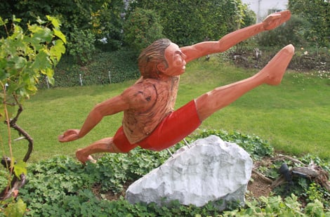 Kunst Holz/Steinskultpur von David Rohrbach, Bildhauer Symposium 2020 Sur En