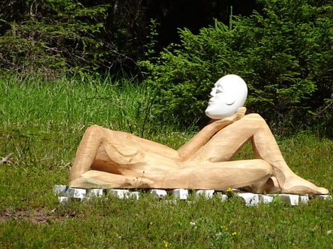 Kunst Holz/Steinskultpur von David Rohrbach, Bildhauer Symposium 2017 Sur En