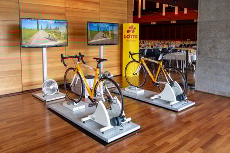 Rennradsimulator mit Virtual-Reality-Software für Lotto Thüringen