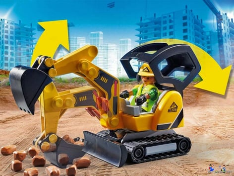 Besonderheiten im Playmobil Paket 70443 ist ein Minibagger mit Kettenantrieb.