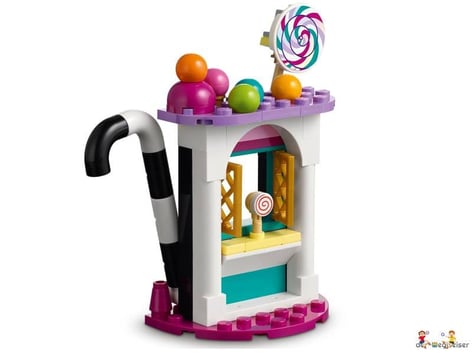 Die Besonderheit im Lego Paket 41689 ist das Jahrmarktzubehör wie Jonglierbälle, Lutscher und Zylinder.