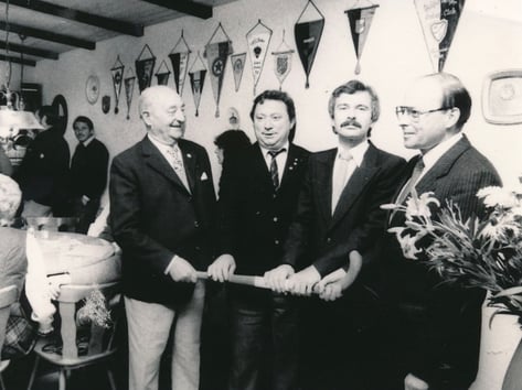 Einweihung Oktober 1982: Wilhelm Noll, Kurt Frenzel, Joachim Decker, Herbert W. Hofmann