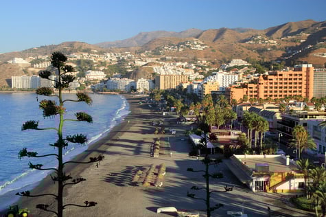 View on the beach San Cristobal in Almuñecar