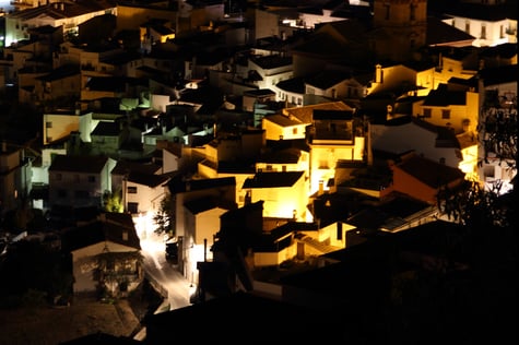 View on Güéjar Sierra at night