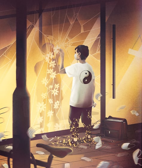 EDITORIAL COVER ILLUSTRATION "CORONA;NEUANFANG IM EINZELHANDEL" → Sensor Magazin Mainz