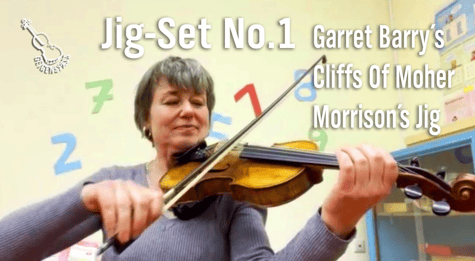 Jigs sind im 6/8 Takt! Bogenmäßig schwer–leicht–leicht, schwer–leicht–leicht!