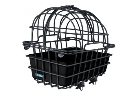Hundekorb mit Schutzgitter zur Lenkermontage – Lydias Fahrradverleih auf Sylt