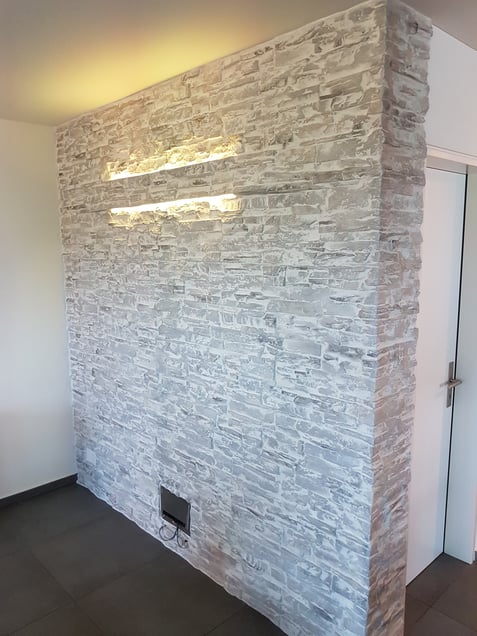 Steinwerke.ch moderne Wandverkleidung - Deko - Design - Wandpaneele, Modern - Elegant - Exklusiv - Steinwandbeleuchtung - Kunststein - Ambiente