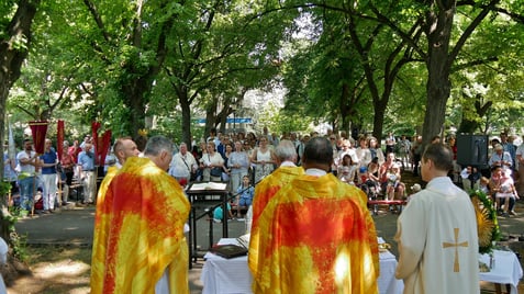 Fronleichnamsmesse im Kongresspark am 19.Juni 2025.