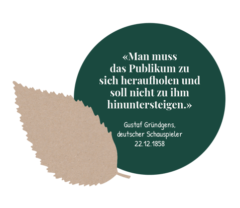 Zitat Buche Horoskopbaum. Man muss das Publikum zu sich heraufholen und soll nicht zu ihm hinuntersteigen. Gustaf Gründgens.